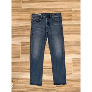Diesel Buster Regular Slim-Tapered Jeans Mens W32 L30 Blue Medium Wash Stretch